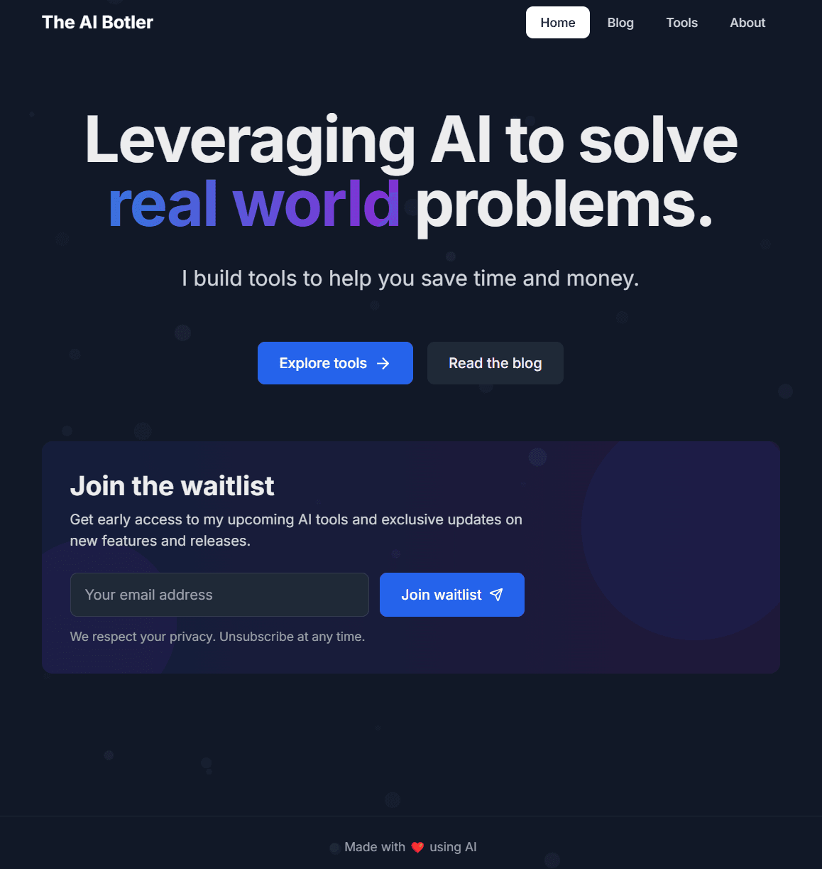 Leveraging AI for Web Development: A Case Study
